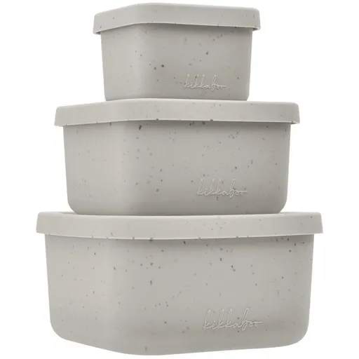 KikkaBoo Sada boxů na svačinu 3 ks Platinum Silicone Sand