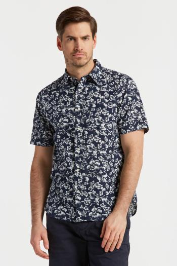 KOŠILE GANT REG FLORAL COTTON LINEN SS SHIRT MARINE