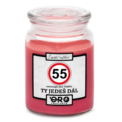 Svíčka Ty jedeš dál – výběr věku (věk: 55, Vůně svíčky: Višně v čokoládě)
