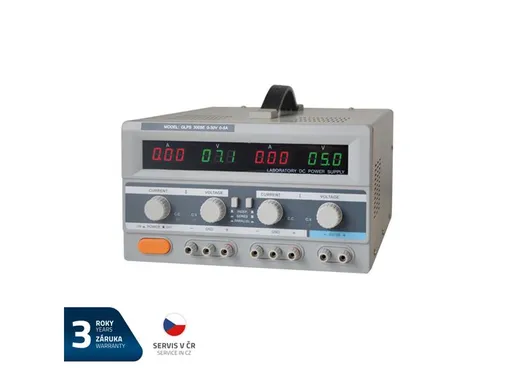 Zdroj laboratorní GETI GLPS 3005E  2x0-30V/ 0-5A+ (5V-3A)