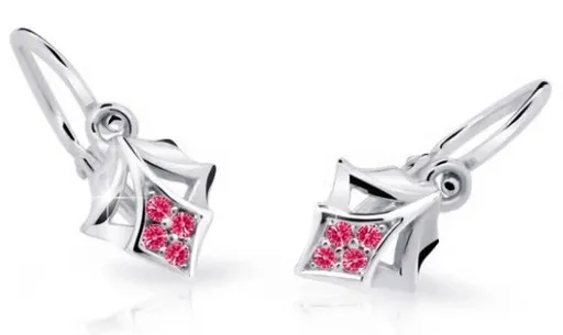 Cutie Jewellery Dětské náušnice z bílého zlata C2220-10-X-2 fuchsiová
