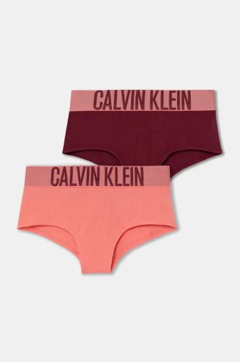 Dětské kalhotky Calvin Klein Underwear 2-pack vínová barva, G80G800702