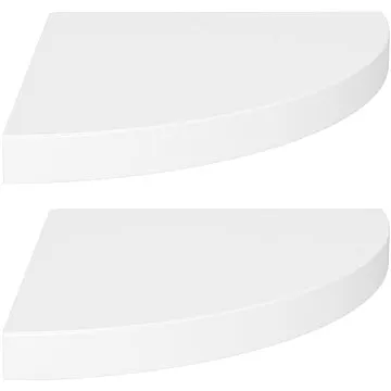 Shumee plovoucí rohové 2 ks bílé 35×35×3,8 cm MDF, 323917 (323917)