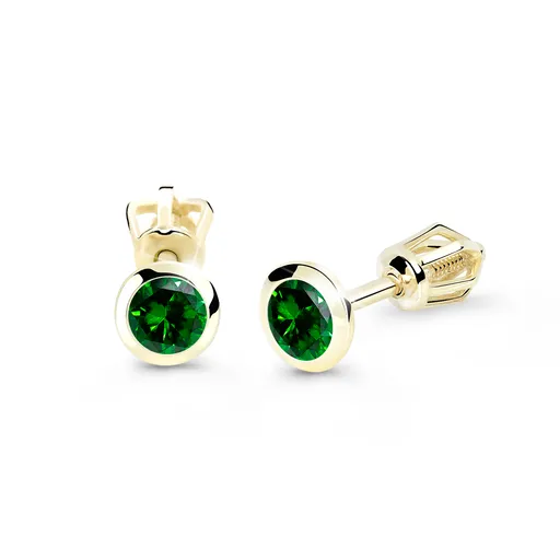 Cutie Diamonds Elegantní náušnice ze žlutého zlata se smaragdy DZ8003-30-SM-X-1