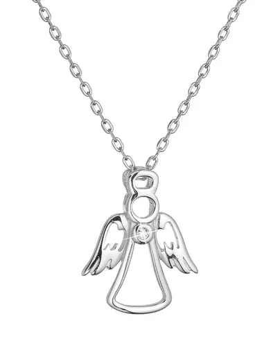 Evolution Group - Pavona Půvabný stříbrný náhrdelník Anděl se zirkonem 12104.1
