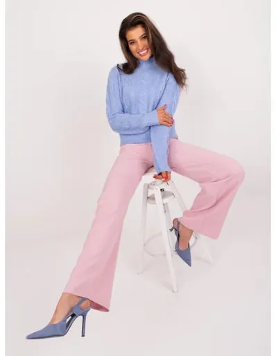 Dámské kalhoty k obleku DOVA světle růžové