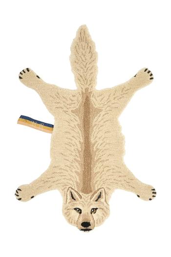 Vlnený koberec Doing Goods Woozy Wolf S béžová farba