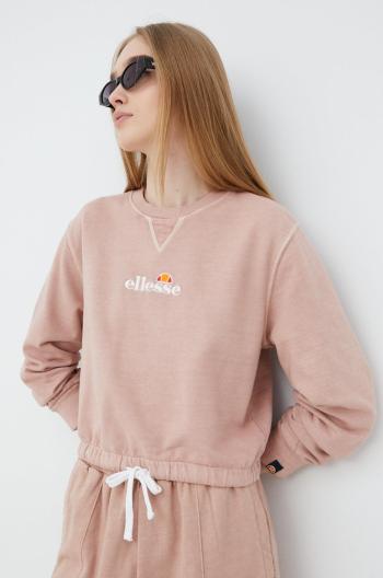 Bavlněná mikina Ellesse dámská, růžová barva, s aplikací, SGM14011-PINK