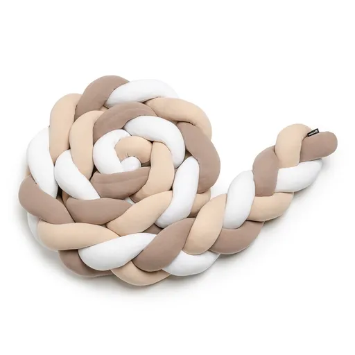 T-tomi Pletený mantinel 220 cm White + Beige + Mocca