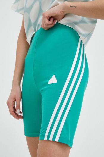 Kraťasy adidas dámské, zelená barva, s aplikací, high waist