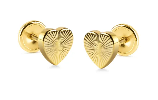 Brilio Romantické srdíčkové náušnice ze žlutého zlata 14/195.401/17