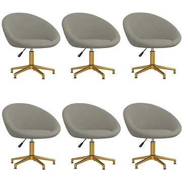 Jídelní židle 6 ks světle šedé samet, 3089545 (3089545)