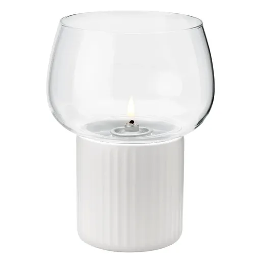 Olejová lampa HYGGE 16 cm, bílá, kamenina / sklo, RIG-TIG