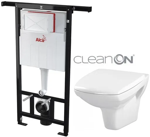 Předstěnový instalační systém bez tlačítka + WC CERSANIT CLEANON CARINA  + SEDÁTKO AM102/1120 X CA1