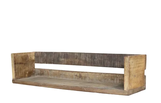 Hnědá antik dřevěná nástěnná polička Grimaud - 50*13*12 cm 41073700