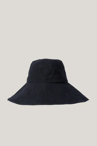 KLOBOUK GANT LINEN SUN HAT BLACK
