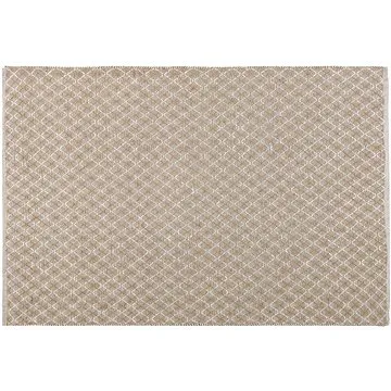 Koberec s kostkovaným vzorem 140 x 200 cm béžový AKBEZ, 264415 (beliani_264415)