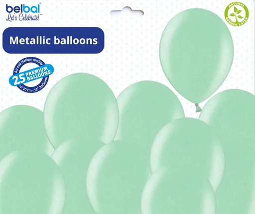 Balónky světlezelené metalické - 074 LIGHT GREEN - 50 ks Belbal - Belbal