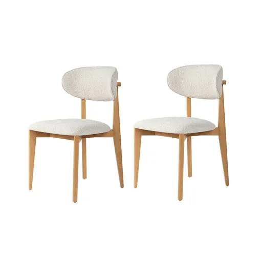 Sada jídelních židlí Lionte White and Light Oak, 2 ks
