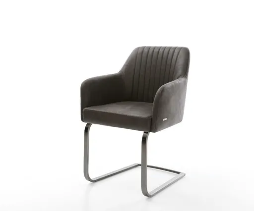 Konzolová židle Greg-Flex mikrovlákno antracit vintage