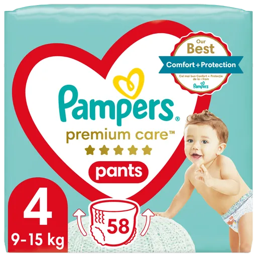 Pampers Premium Care Pants vel. 4 dětské plenkové kalhotky 58 ks