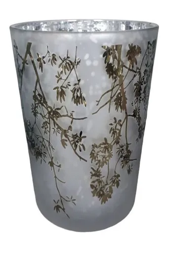 Veliký skleněný svícen Branches white - Ø 12*18cm   Colmore by Diga