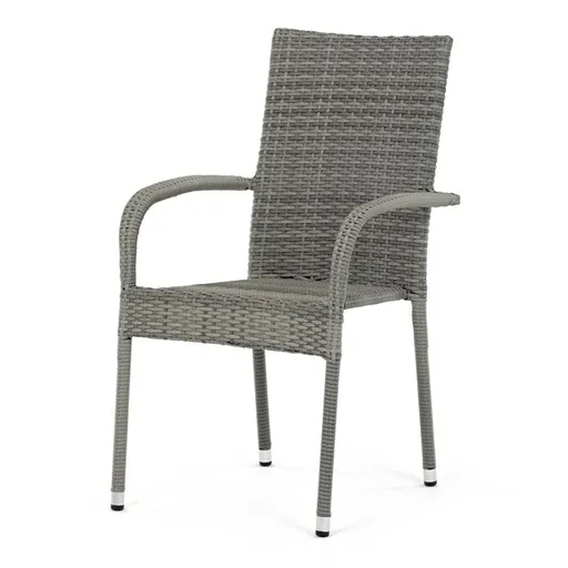 Autronic Zahradní židle, kov, polyratan, šedá, AZC-S2114 GREY
