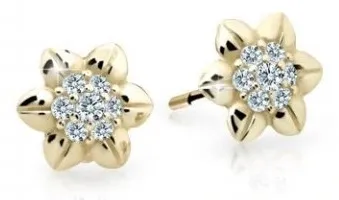 Cutie Jewellery Krásné dětské náušnice ze žlutého zlata C2202-30-X-1 bílá