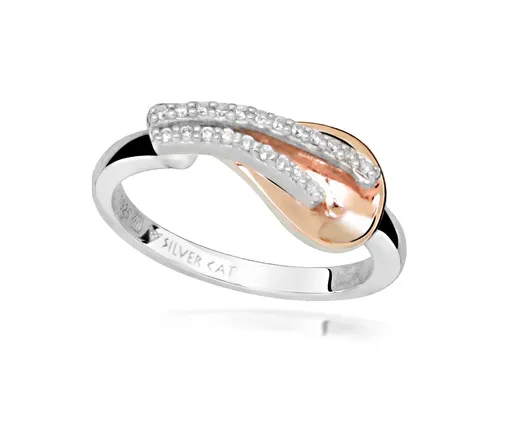 Silver Cat Něžný stříbrný prsten se zirkony Bicolor SC605 54 mm