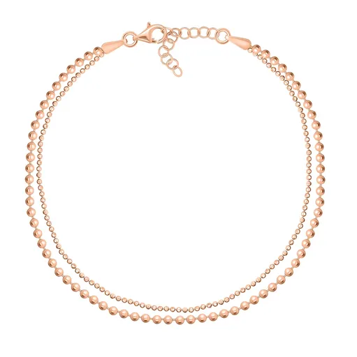 Brilio Silver Dvojitý kuličkový bronzový náramek BRC118R