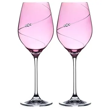Diamante sklenice na bílé víno Silhouette City Pink s kamínky Swarovski 360ml 2KS (1181.352)