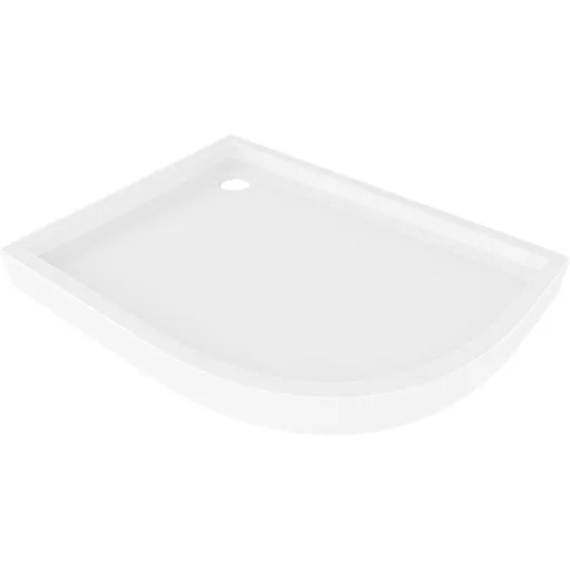 MEXEN Flow+ Sprchová vanička čtvrtkruh asymetrická levá 100 x 90, bílá lesk 46Q109010LH