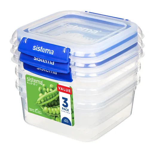 Sistema Sada 3 ks vodotěsných krabiček na potraviny KLIP IT PLUS 2 klipy 1,15 l