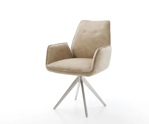 Otočná židle Zoa-Flex béžová vintage křížová podnož hranatá