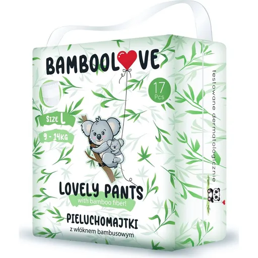 Bamboolove Plenkové kalhotky jednorázové bambus vel. L 9 - 14 kg 17 ks