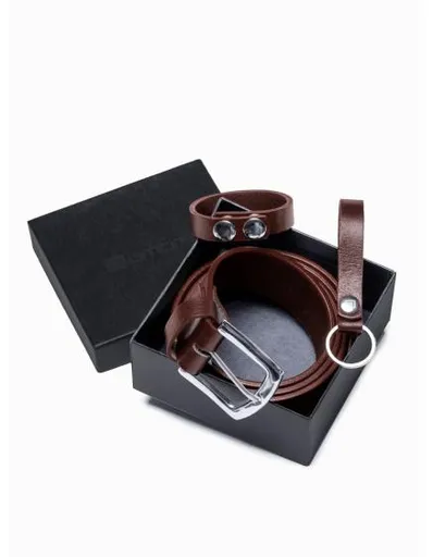 Pánská sada kožených doplňků - V2 hnědá A654