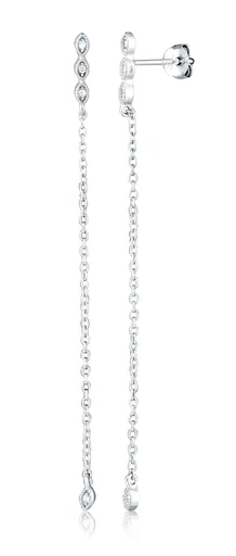 JVD Dlouhé stříbrné náušnice se zirkony SVLE2965X61BI00