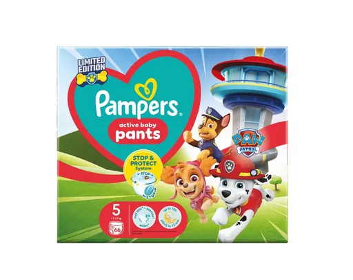 Pampers Pants vel. 5 carry pack paw patrol 11-17 kg plenkové kalhotky 66 ks