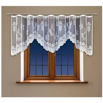 MyBestHome Dekorační žakárová záclona s řasící páskou SANDY 90 bílá 300x90 cm (HAFT-214640/90)