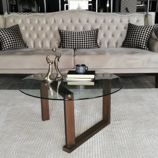 Konferenční stolek Yuvarlak Cam Orta Sehpa S300