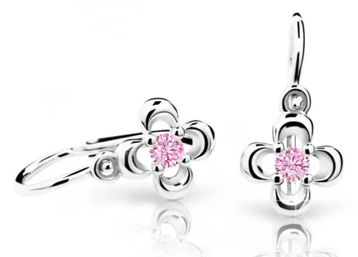 Cutie Jewellery Dětské náušnice z bílého zlata C2013-10-X-2 růžová