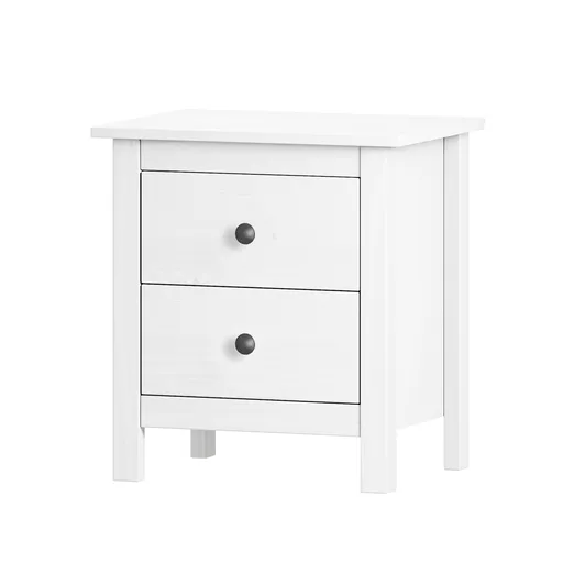 Noční stolek TORINO bílý, kovové úchytky