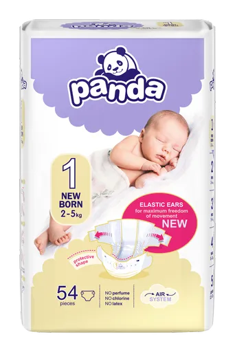 Panda New born vel. 1 2-5 kg dětské pleny 54 ks