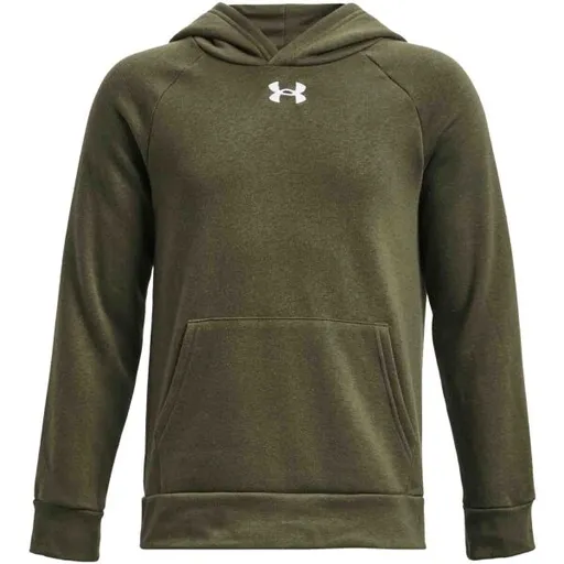 Under Armour RIVAL FLEECE HOODIE Chlapecká mikina, khaki, velikost XL