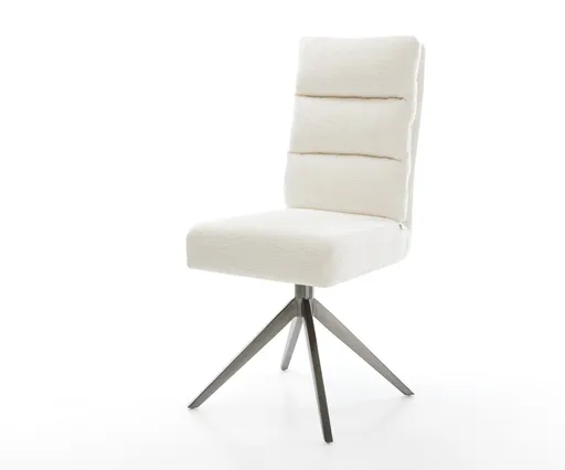 Jídelní židle Pela-Flex bouclé měkký béžová křížová podnož