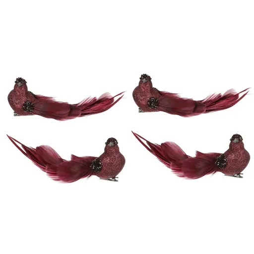 Sada ptáčků na klipu, fialová, 4 ks