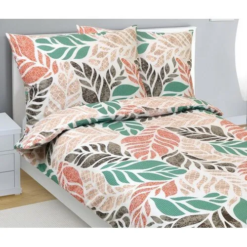 Bellatex Bavlněné povlečení Variace podzimní zelená, 140 x 200 cm, 70 x 90 cm