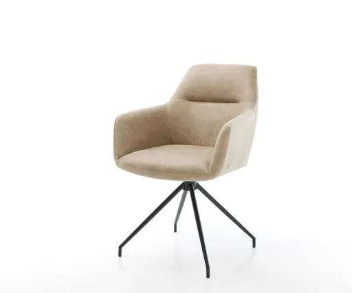 Otočná židle Pejo-Flex béžová vintage křížová podnož zúžená