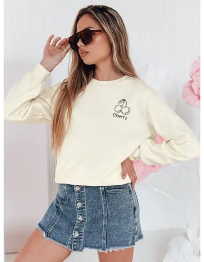 Dámská mikina oversize s výšivkou CHERSOFT ecru