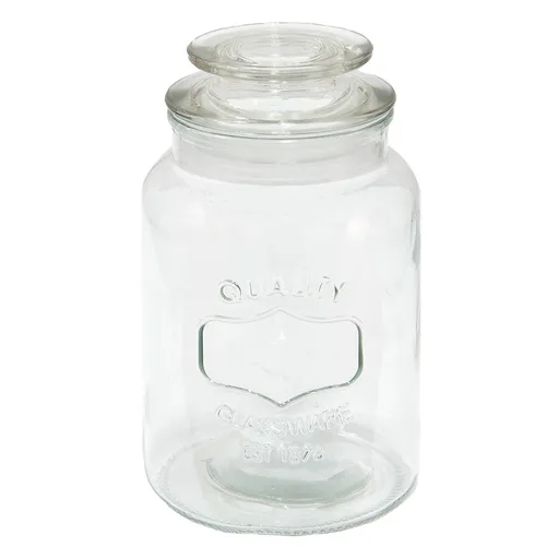 Skleněná úložná dóza s víkem - Ø 11*19 cm 6GL4065